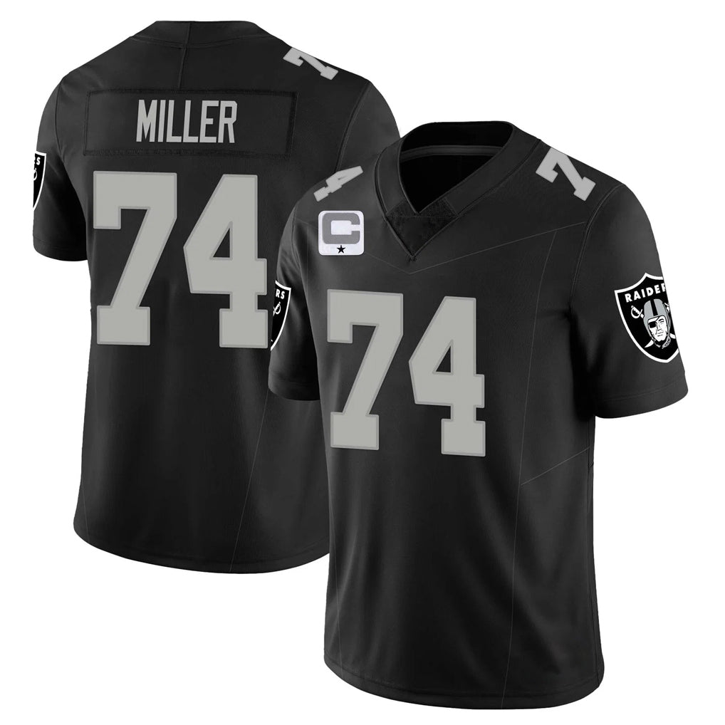 harde LV.Raiders #74 Kolton Miller Player Black Vapor Limited Home Game Stitched Jerseys