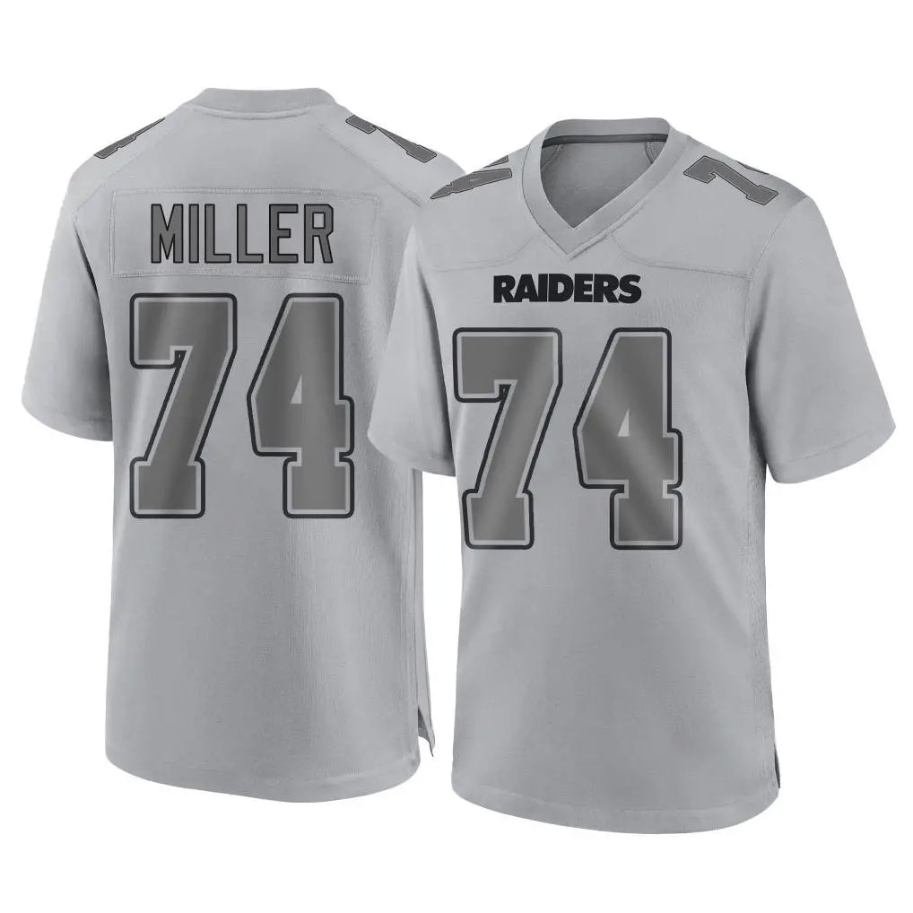 harde LV.Raiders #74 Kolton Miller Player Gray Atmosphere Fashion Limited Game Stitched Jerseys