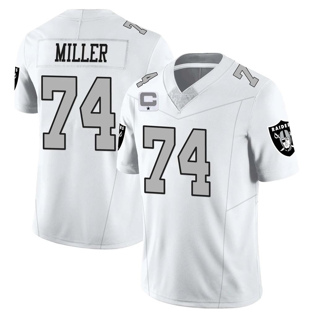 harde LV.Raiders #74 Kolton Miller Player White Vapor Limited Home Game Stitched Jerseys