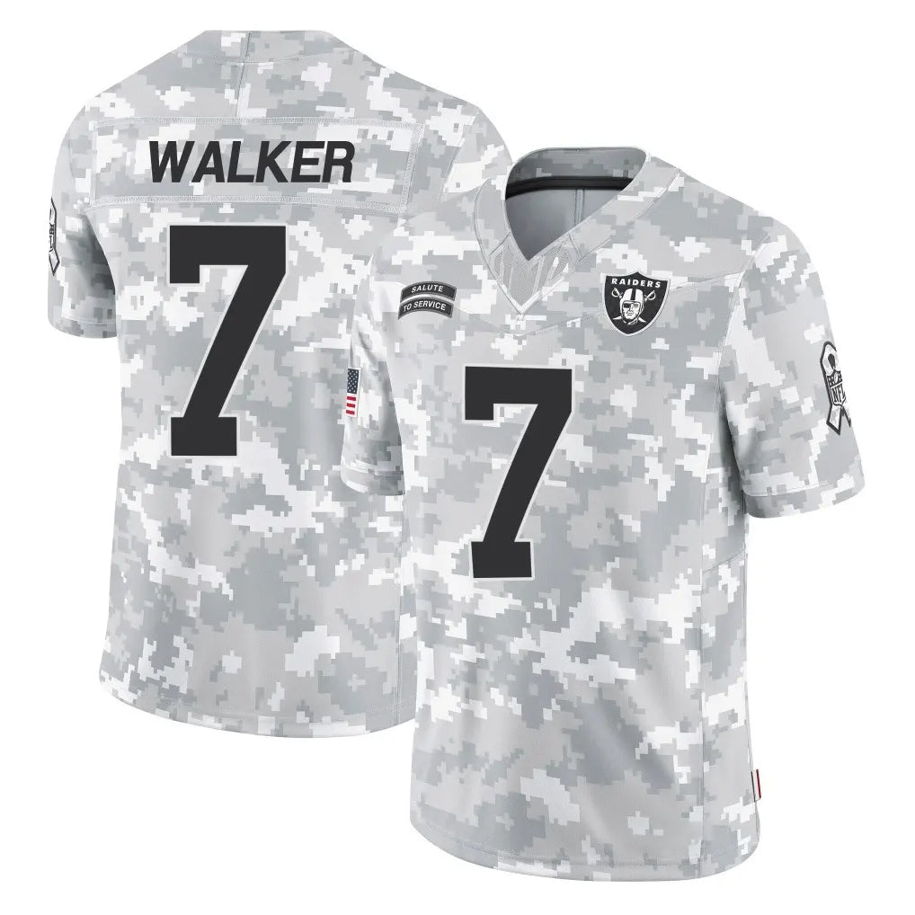 harde LV.Raiders #7 Quay Walker Player Arctic Camo Salute To Service Limited Game Stitched Jerseys
