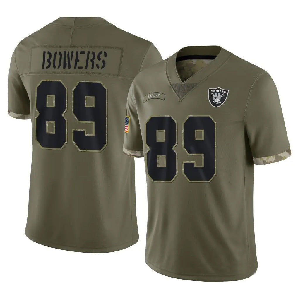 harde LV.Raiders #89 Brock Bowers Player Salute To Service Olive Stitched Jerseys
