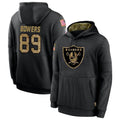 harde LV.Raiders #89 Brock Bowers Player Salute to Service Black Hoodies Stitched Jerseys