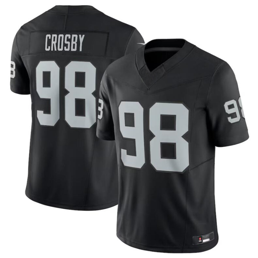 harde LV.Raiders #98 Maxx Crosby Black Vapor F.U.S.E. Limited Jersey American Stitched Jersey