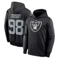 harde LV.Raiders #98 Maxx Crosby Player Black Salute to Service Hoodies Stitched Jerseys