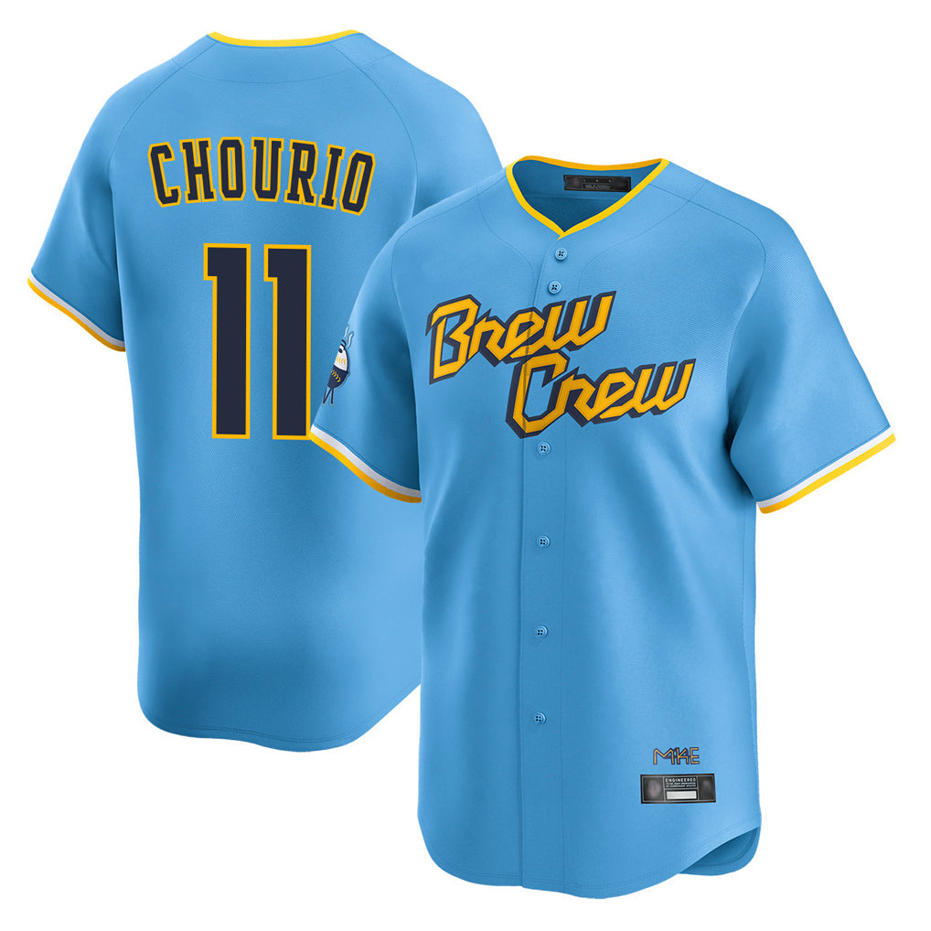 harde M.Brewers #11 Jackson Chourio Player Light Blue City Connect Home Limited Stitched Jerseys