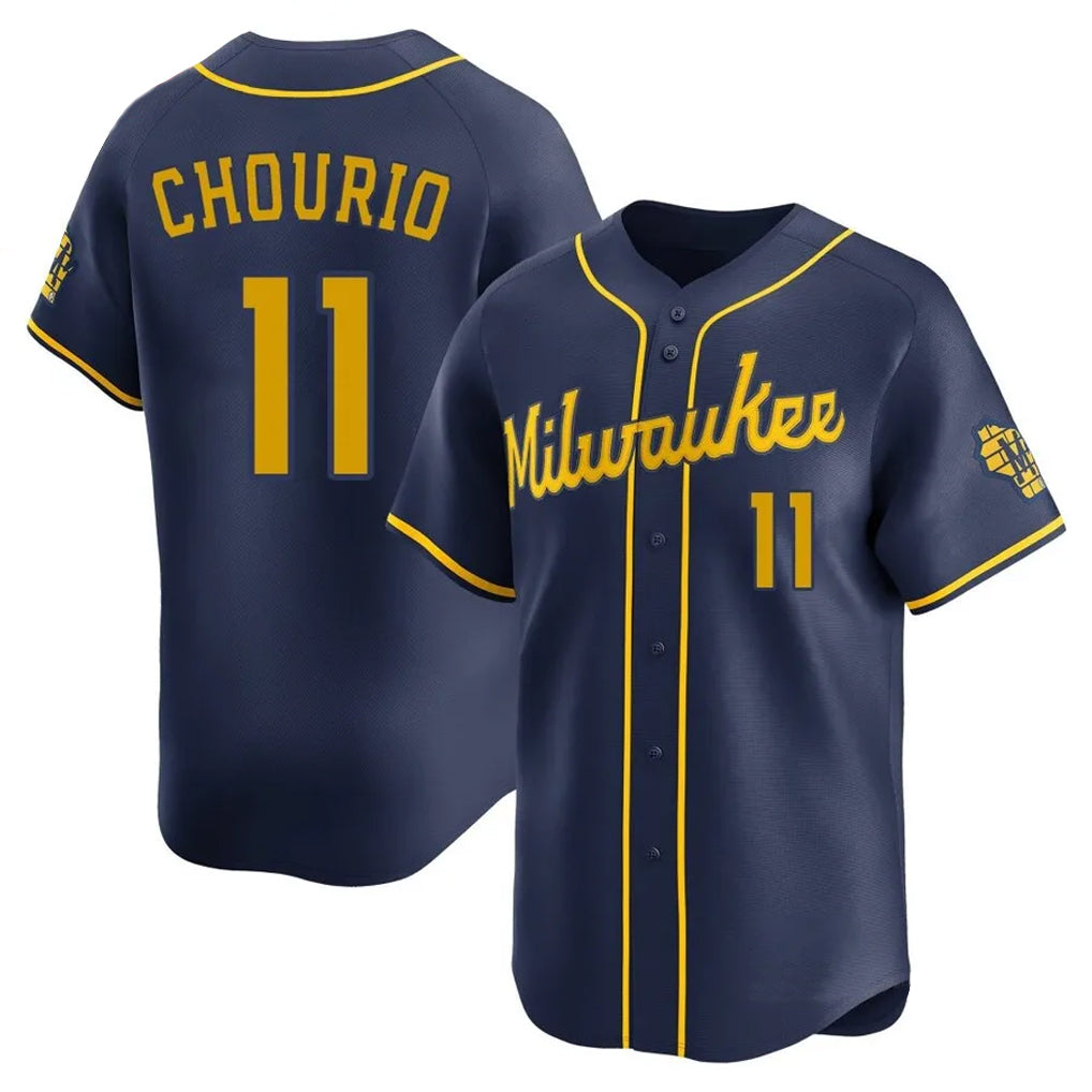 harde M.Brewers #11 Jackson Chourio Player Navy Home Limited Stitched Jerseys