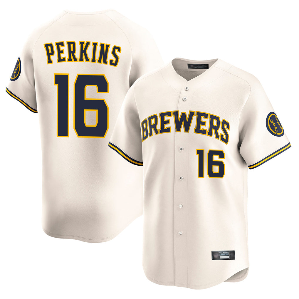 harde M.Brewers #16 Blake Perkins Player Cream Home Limited Game Stitched Jerseys