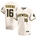 harde M.Brewers #16 Blake Perkins Player Cream Home Limited Game Stitched Jerseys