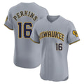 harde M.Brewers #16 Blake Perkins Player Gray Home Limited Elite Stitched Jerseys