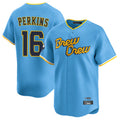 harde M.Brewers #16 Blake Perkins Player Light Blue Road Stadium Game Stitched Jerseys