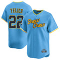 harde M.Brewers #22 Christian Yelich Player Light Blue City Connect Home Limited Stitched Jerseys