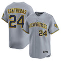 harde M.Brewers #24 William Contreras Player Gray Home Limited Stitched Jerseys
