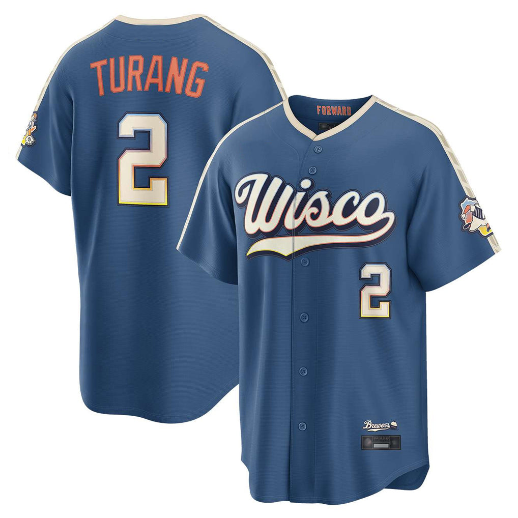 harde M.Brewers #2 Brice Turang Player Blue 2026 City Connect Home Game Stitched Jerseys