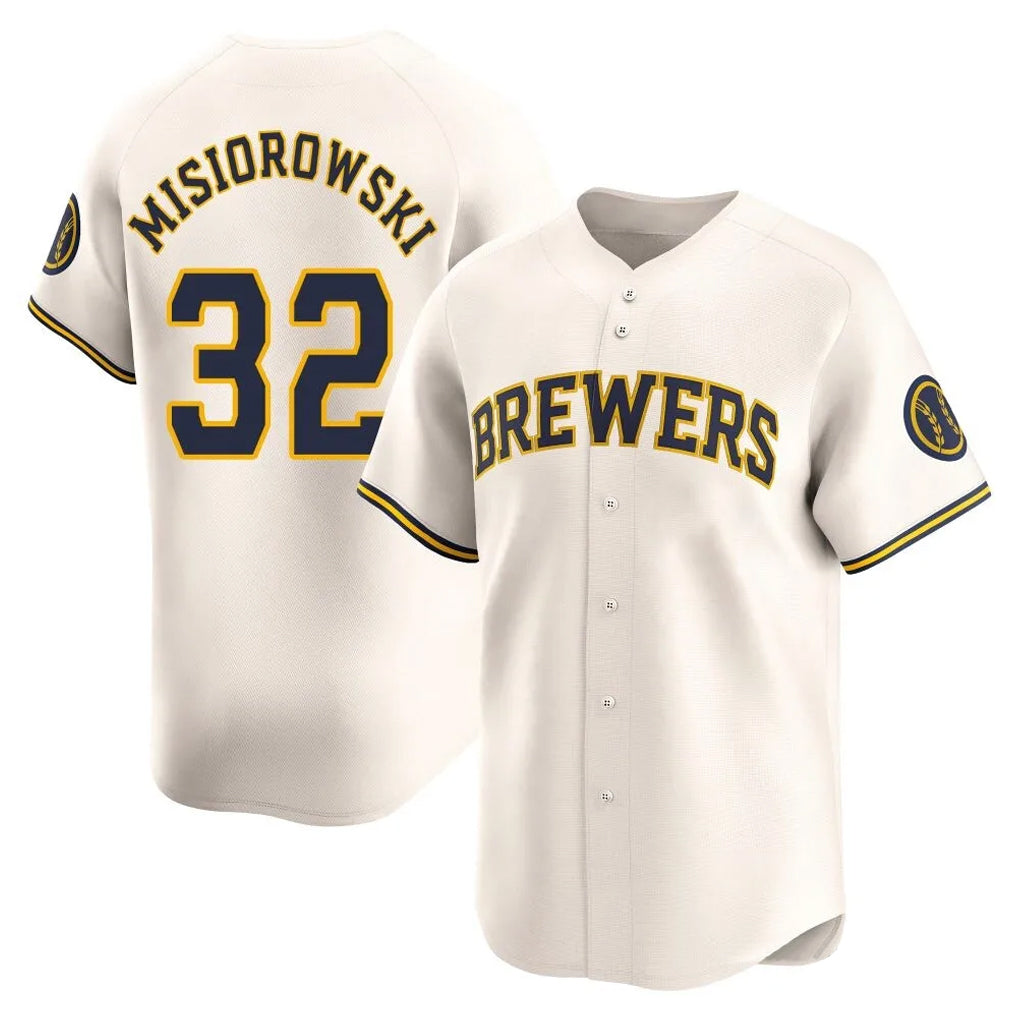 harde M.Brewers #32 Jacob Misiorowski Player Cream Limited Game Stitched Jerseys
