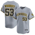 harde M.Brewers #53 Brandon Woodruff Player Gray Home Limited Stitched Jerseys