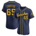 harde M.Brewers #65 Nestor Cortes Player Navy Home Limited Elite Stitched Jerseys