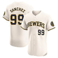 harde M.Brewers #99 Gary Sanchez Player Cream Home Limited Elite Stitched Jerseys