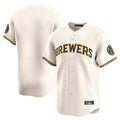 harde M.Brewers Blank Player Cream Home Limited Game Stitched Jerseys