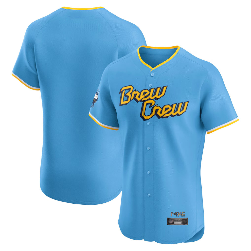 harde M.Brewers Blank Player Light Blue City Connect Home Limited Elite Stitched Jerseys