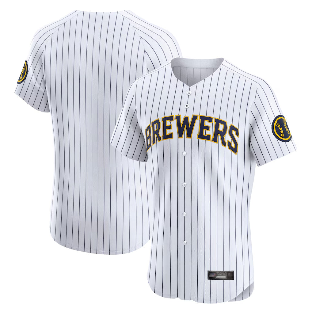 harde M.Brewers Blank Player White Stripes Home Limited Elite Stitched Jerseys