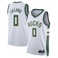 harde M.Bucks #0 Damian Lillard White Fear The Deer Swingman Player Jerseys - Association Edition