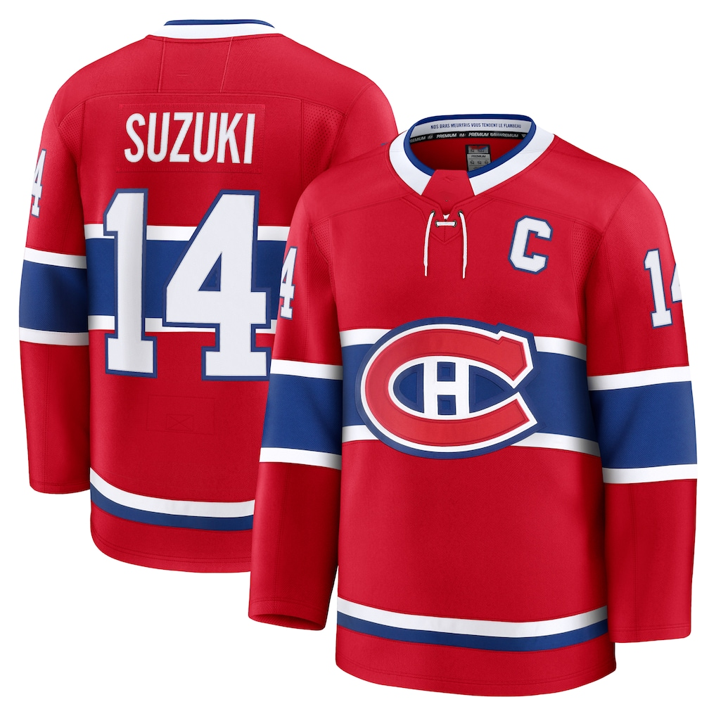 harde M.Canadiens #14 Nick Suzuki Red Home Premium Jerseys