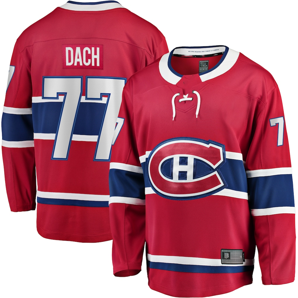 harde M.Canadiens #77 Kirby Dach Red Home Breakaway Player Jerseys