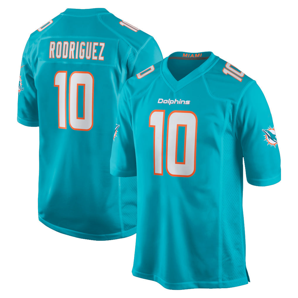harde M.Dolphins #10 Jacob Rodriguez Player Aqua Home Game Stitched Jerseys