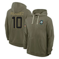harde M.Dolphins #10 Jacob Rodriguez Player Olive Salute to Service Pullover Hoodies Limited Stitched Jerseys