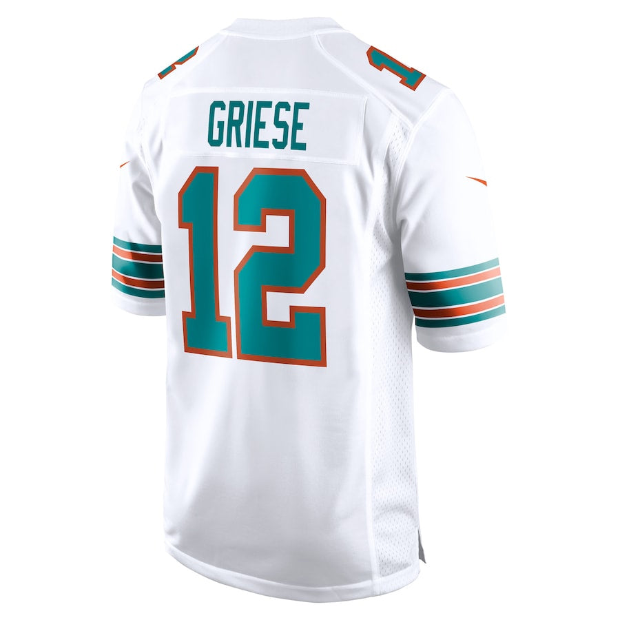 harde M.Dolphins #12 Bob Griese Player White Home Game Stitched Jerseys