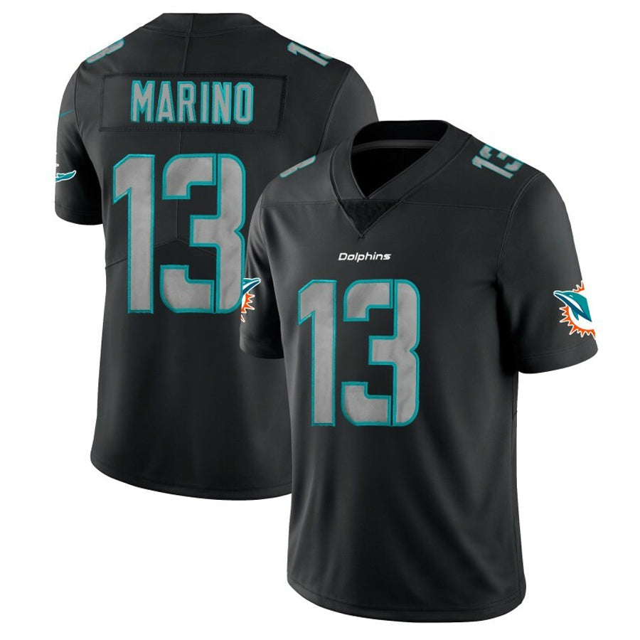 harde M.Dolphins #13 Dan Marino Player Black Fashion Limited Game Stitched Jerseys