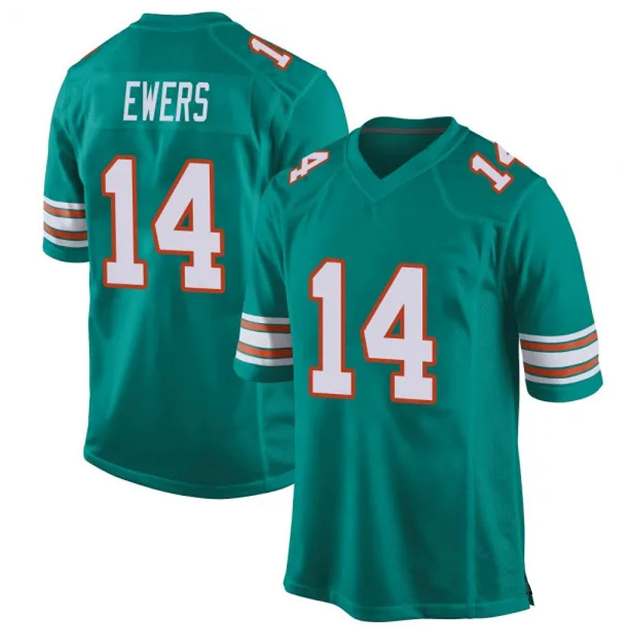 harde M.Dolphins #14 Quinn Ewers Player Aqua Game Stitched Jerseys