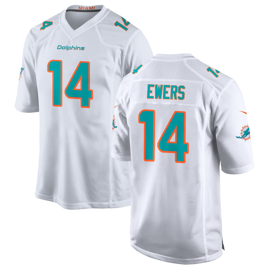 harde M.Dolphins #14 Quinn Ewers Player White Home Game Stitched Jerseys