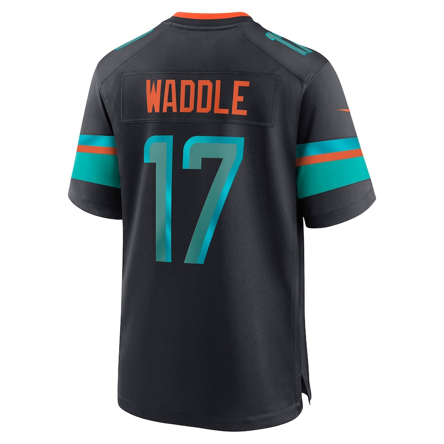 harde M.Dolphins #17 Jaylen Waddle Player Blue Rivalries Collection Game Stitched Jersey