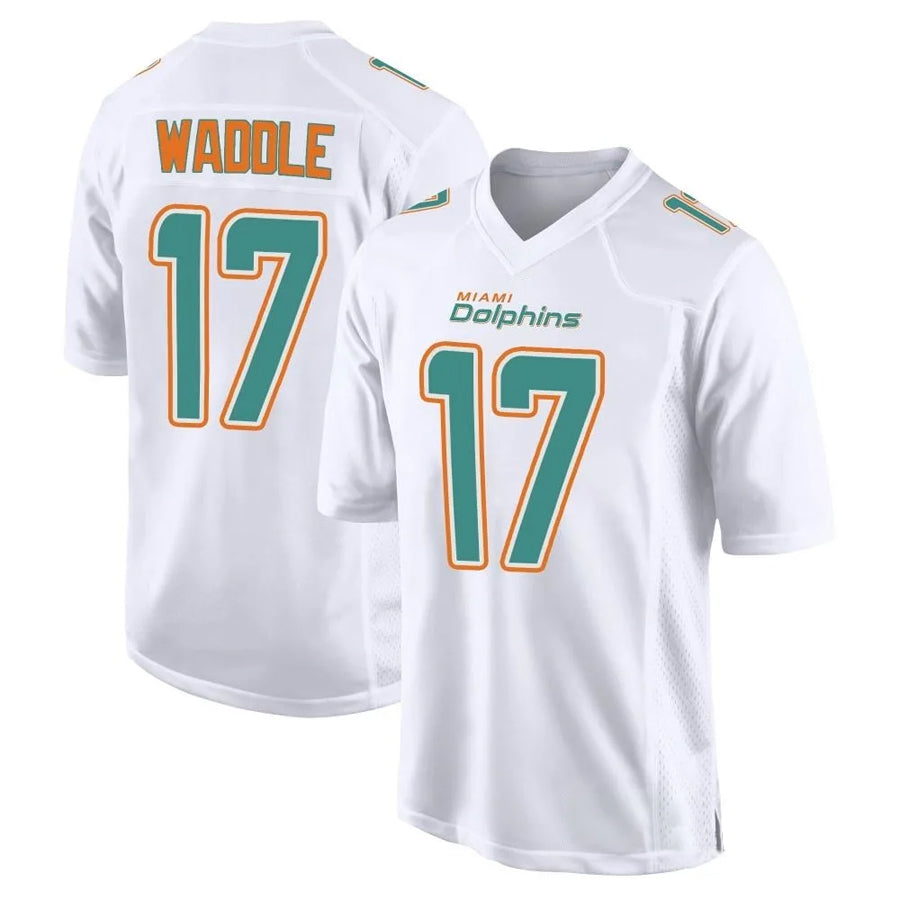 harde M.Dolphins #17 Jaylen Waddle Player White Fashion Game Stitched Jerseys