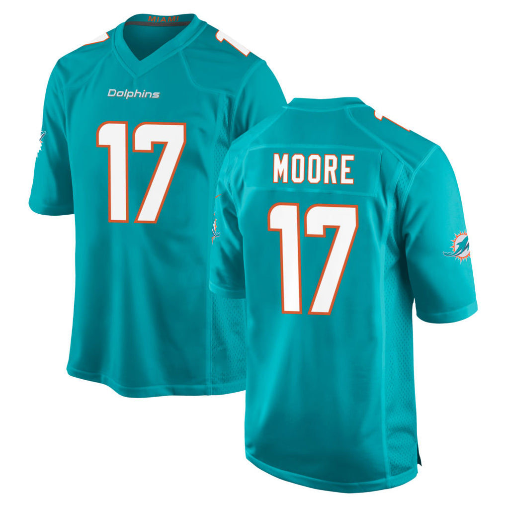 harde M.Dolphins #17 Trey Moore Player Aqua Home Game Stitched Jerseys