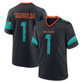 harde M.Dolphins #1 Tua Tagovailoa Player Blue Rivalries Collection Game Stitched Jersey