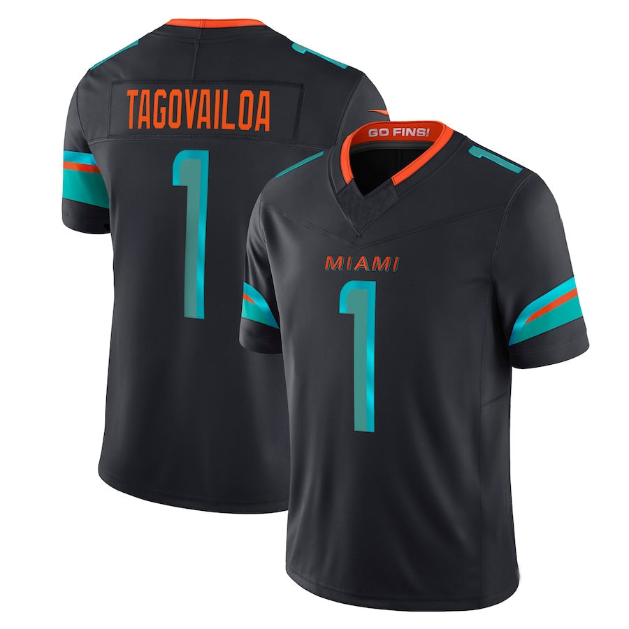 harde M.Dolphins #1 Tua Tagovailoa Player Blue Rivalries Collection Vapor Limited Stitched Jersey
