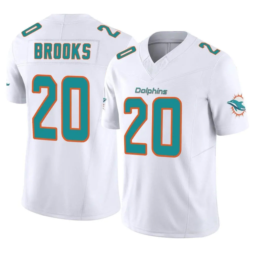 harde M.Dolphins #20 Jordyn Brooks Player White Limited Vapor F.U.S.E. Home Game Stitched Jerseys