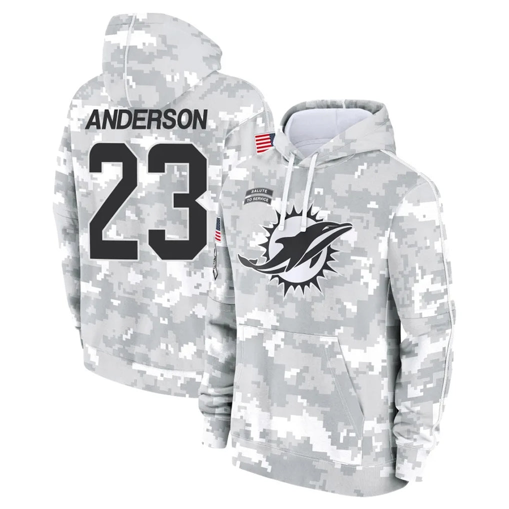harde M.Dolphins #23 Zayne Anderson Player Arctic Camo Salute to Service Hoodies Limited Game Stitched Jerseys