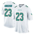 harde M.Dolphins #23 Zayne Anderson Player White Home Game Stitched Jerseys