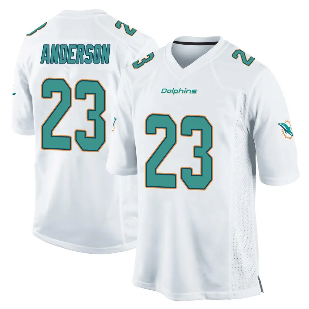 harde M.Dolphins #23 Zayne Anderson Player White Home Game Stitched Jerseys