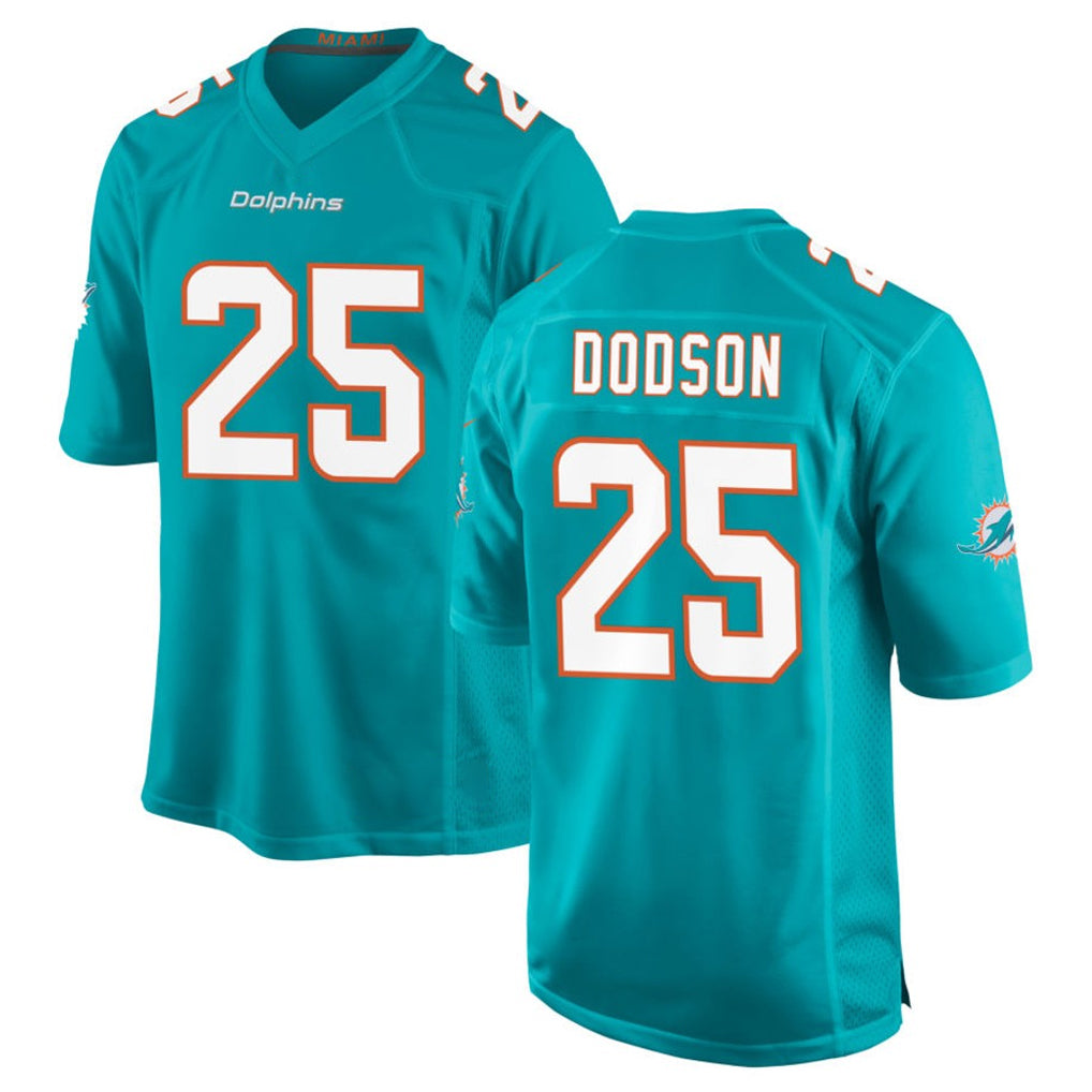 harde M.Dolphins #25 Tyrel Dodson Player Aqua Home Game Stitched Jerseys