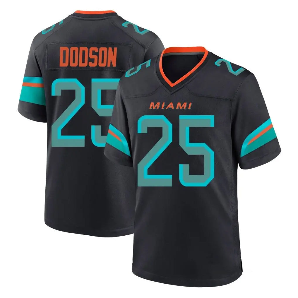 harde M.Dolphins #25 Tyrel Dodson Player Black Pitch Rivalries Collection Home Game Stitched Jerseys