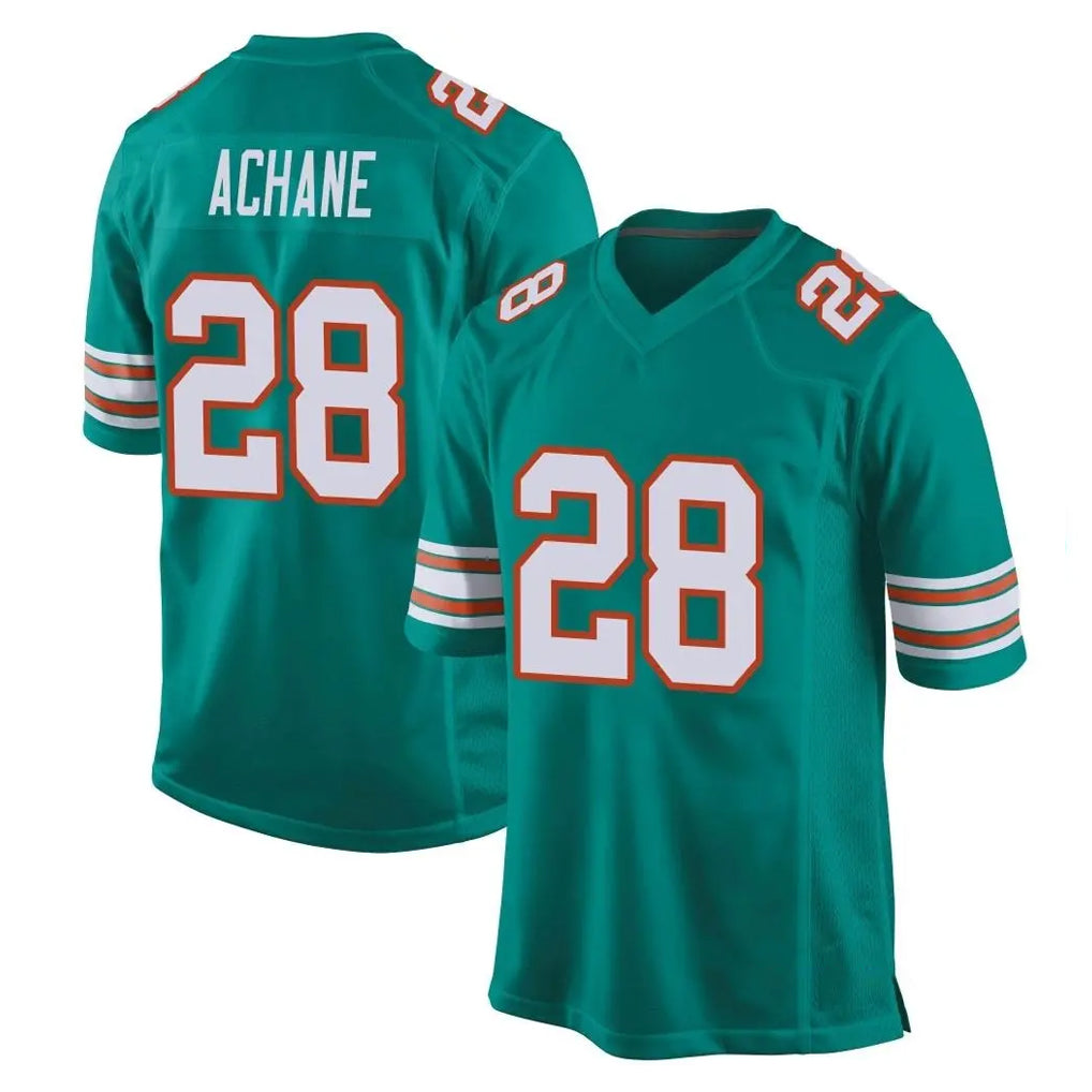 harde M.Dolphins #28 De'Von Achane Player Aqua Alternate Home Game Stitched Jerseys