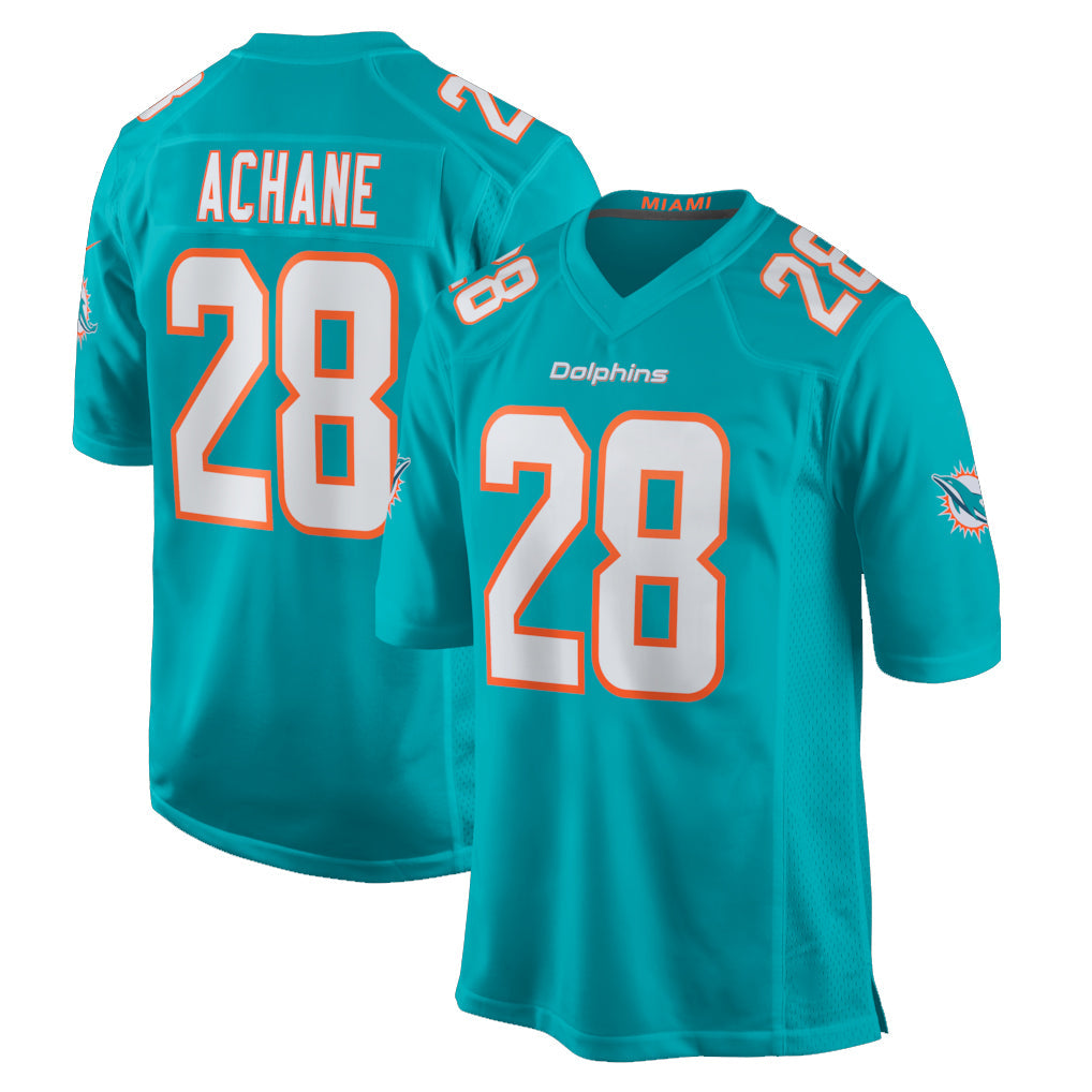 harde M.Dolphins #28 De'Von Achane Player Aqua Home Game Stitched Jerseys