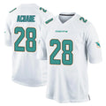 harde M.Dolphins #28 De'Von Achane Player White Home Game Stitched Jerseys