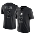 harde M.Dolphins #2 Malik Willis Player Black Reflective Limited Game Stitched Jerseys