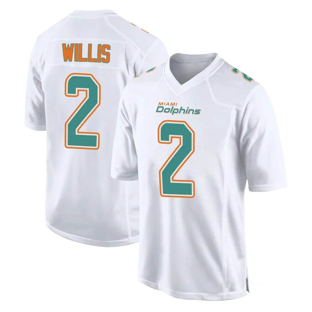 harde M.Dolphins #2 Malik Willis Player White Fashion Home Game Stitched Jerseys