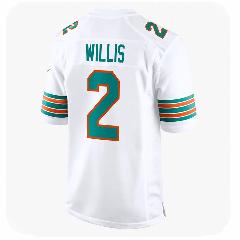 harde M.Dolphins #2 Malik Willis Player White Limited Home Game Stitched Jerseys